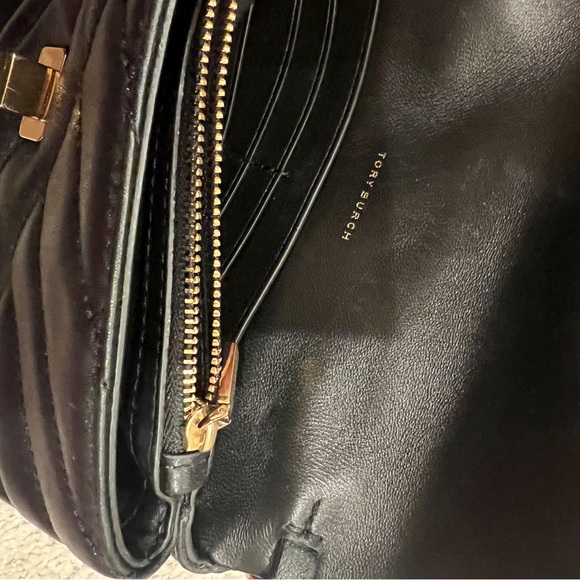 NWOT Tory Burch Kira Chevron Chain Wallet Black Crossbody Purse with Chain Strap - Picture 6 of 13